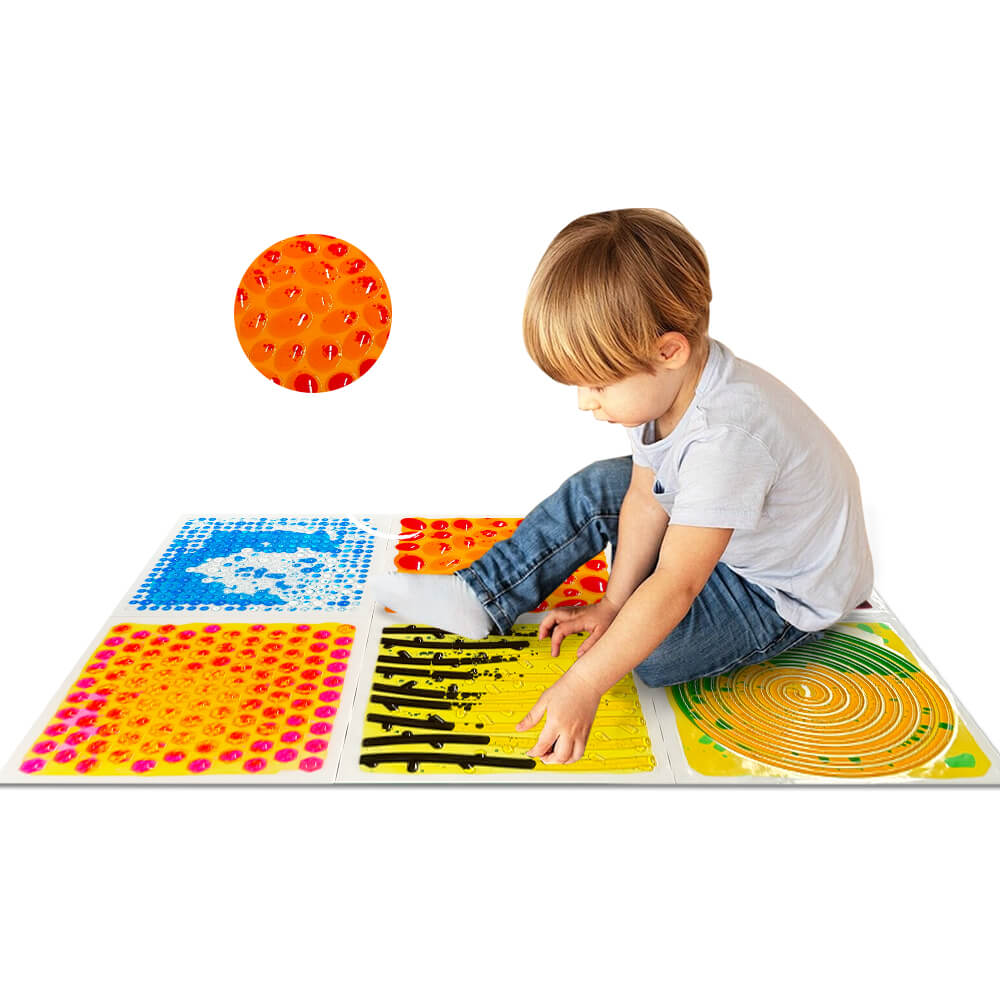 Sensory Floor Tiles for Toddlers - Tactile Development & Brain Building Play(6 IN 1 PACK)