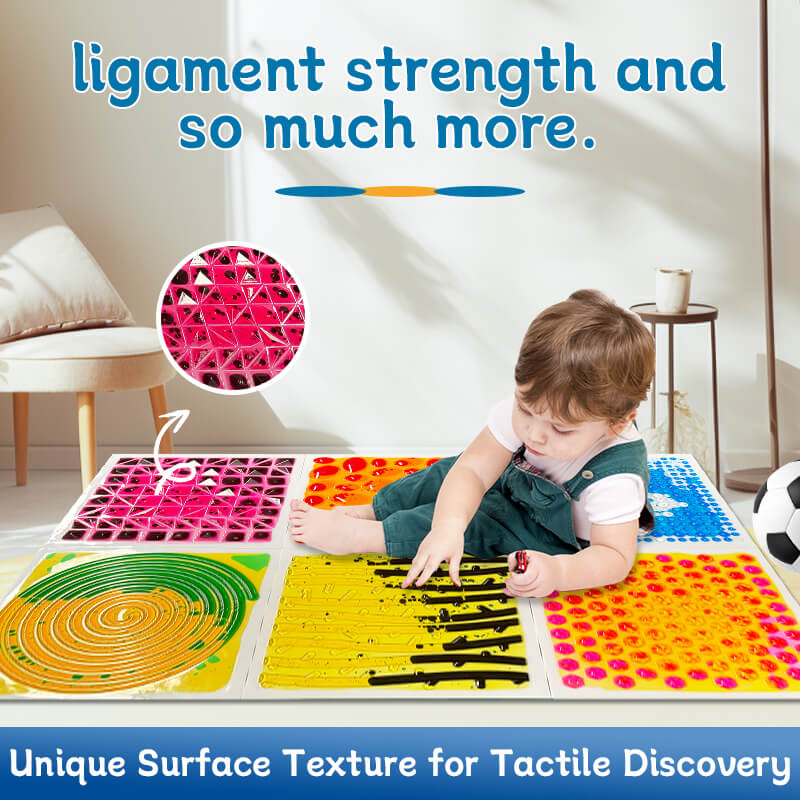 Sensory Floor Tiles for Toddlers - Tactile Development & Brain Building Play(6 IN 1 PACK)