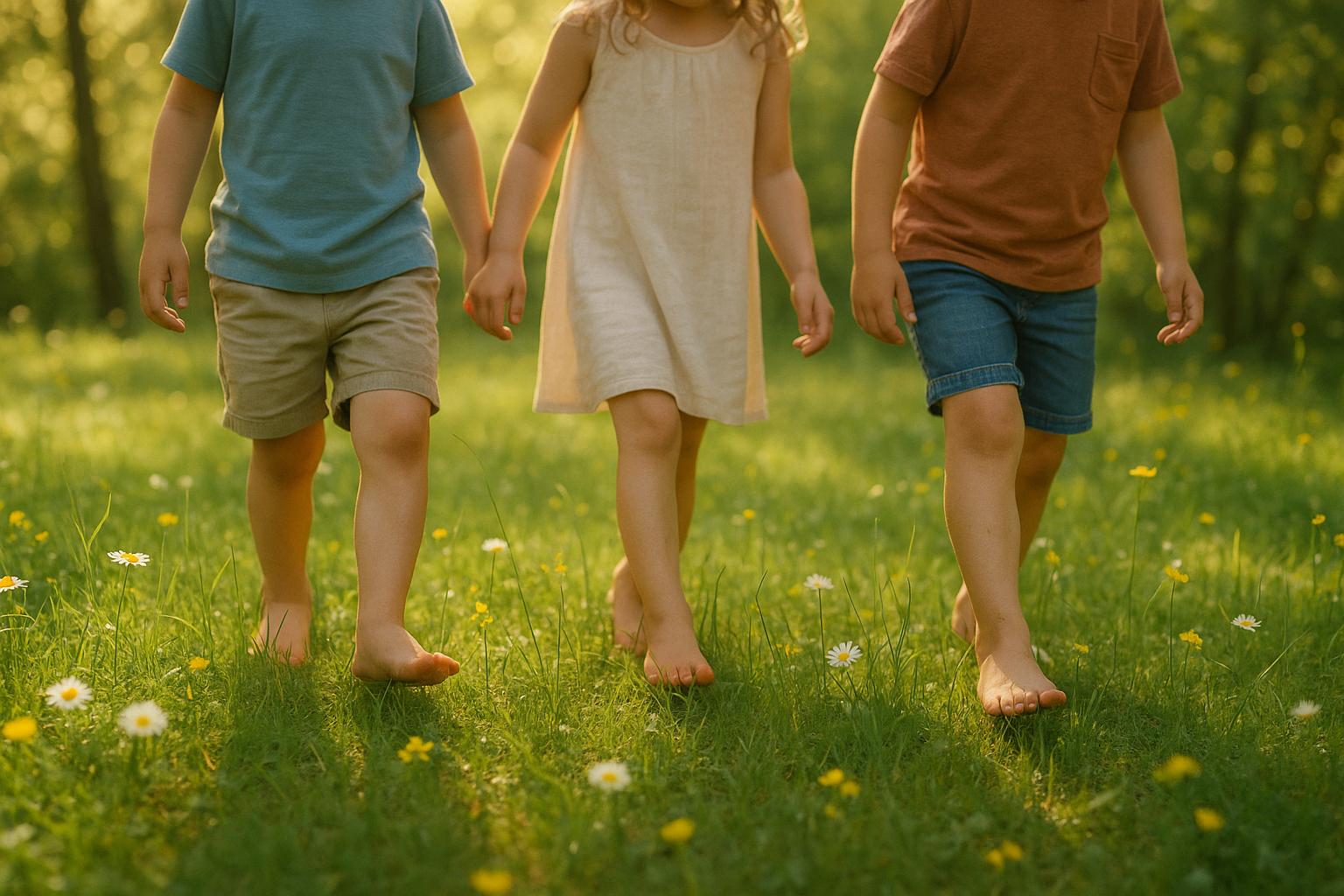 SOME KIDS FEET ON NATURE